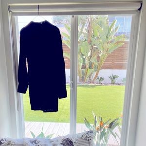 DISSH, Florence Black Linen Mini Dress, Size 2